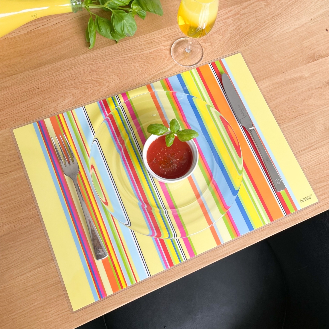 4 Tischsets Platzsets abwaschbar Stripes sortiert von ARTIPICS - Kunststoff 42x30 cm